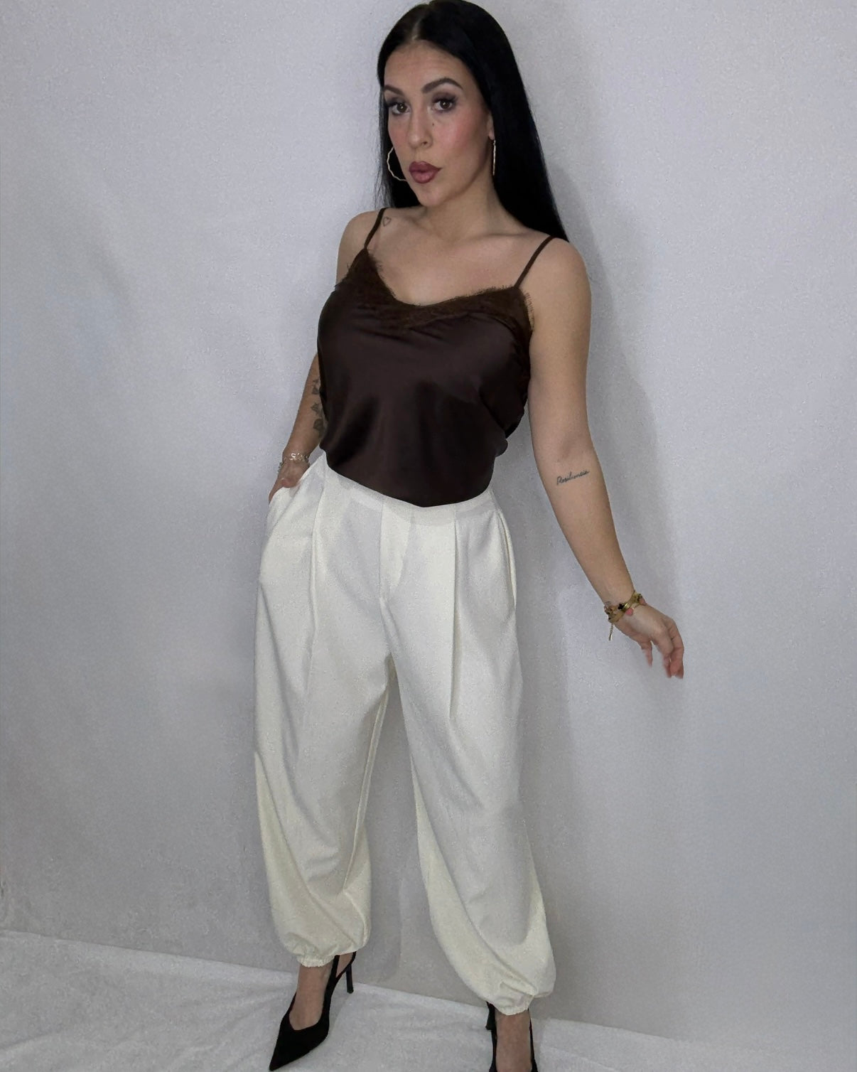 Pantalón Balloon blanco roto