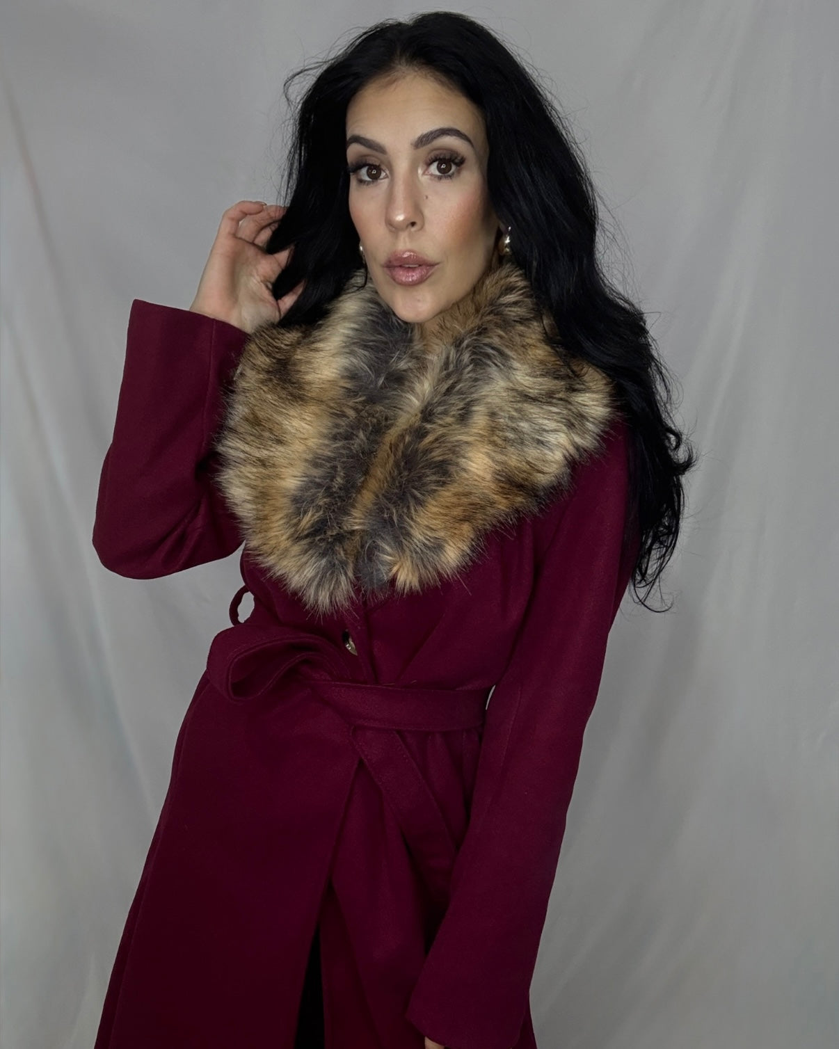 Abrigo paño Burdeos