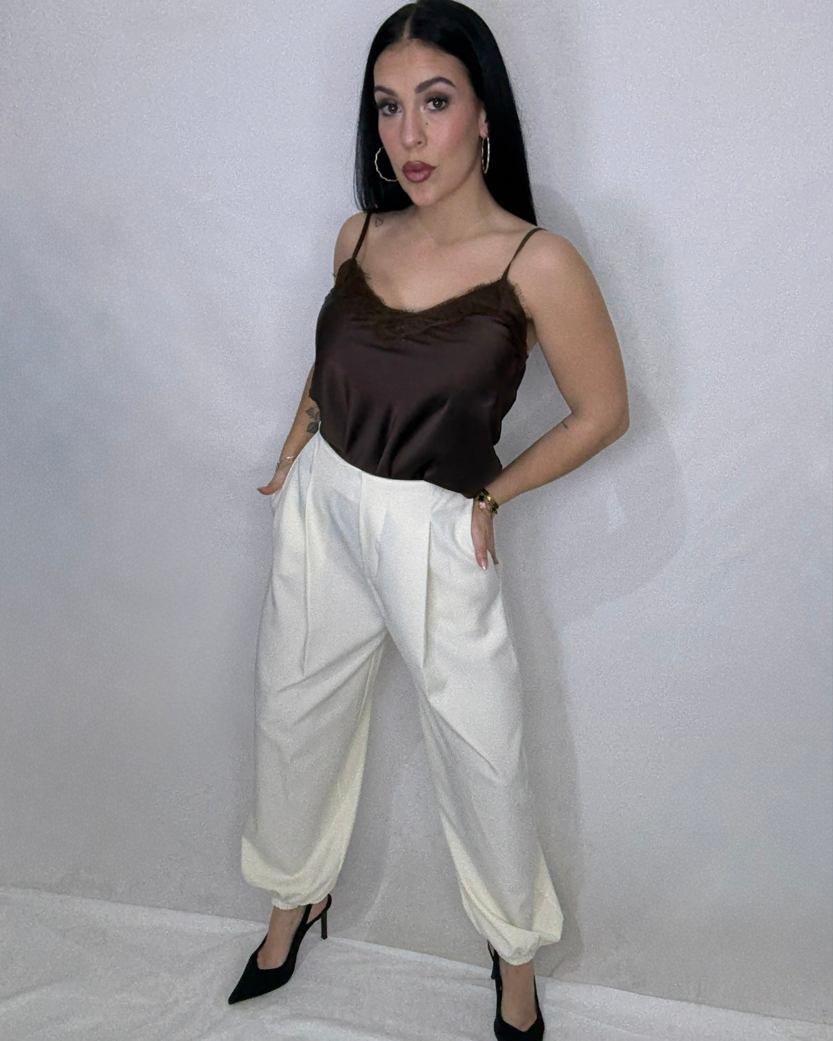 Pantalón Balloon blanco roto
