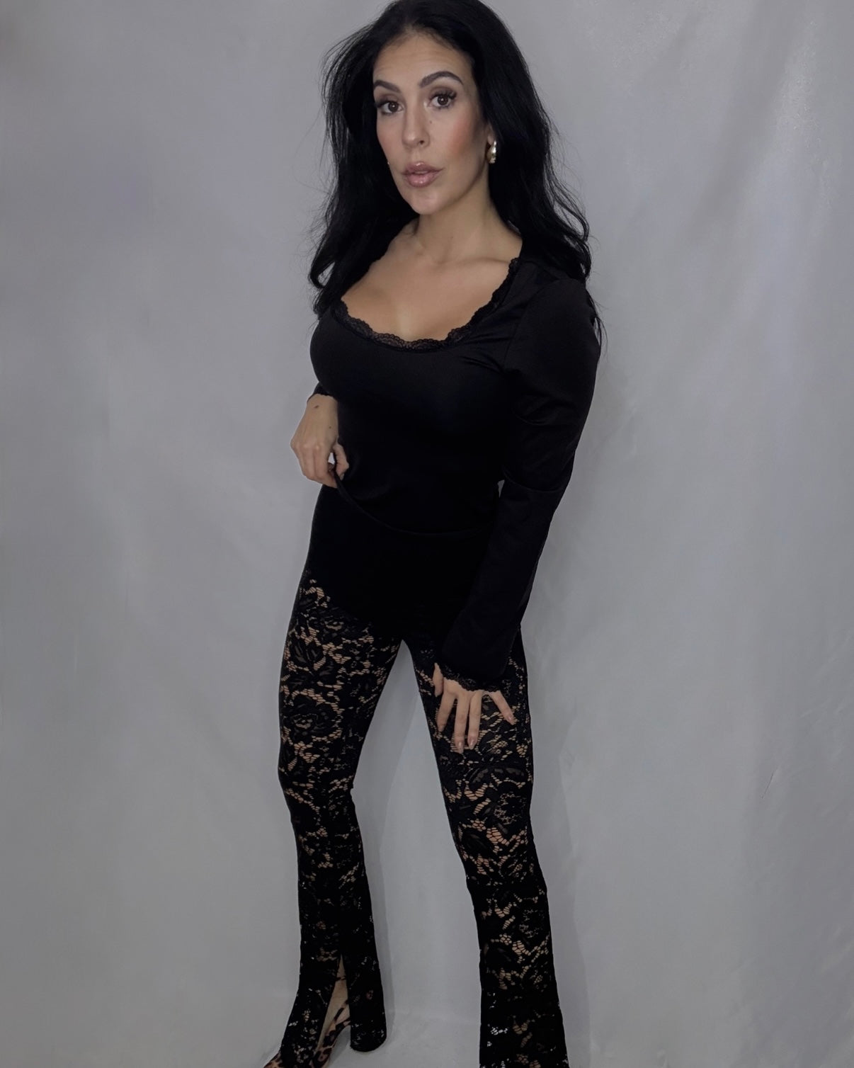 Pantalón encaje negro