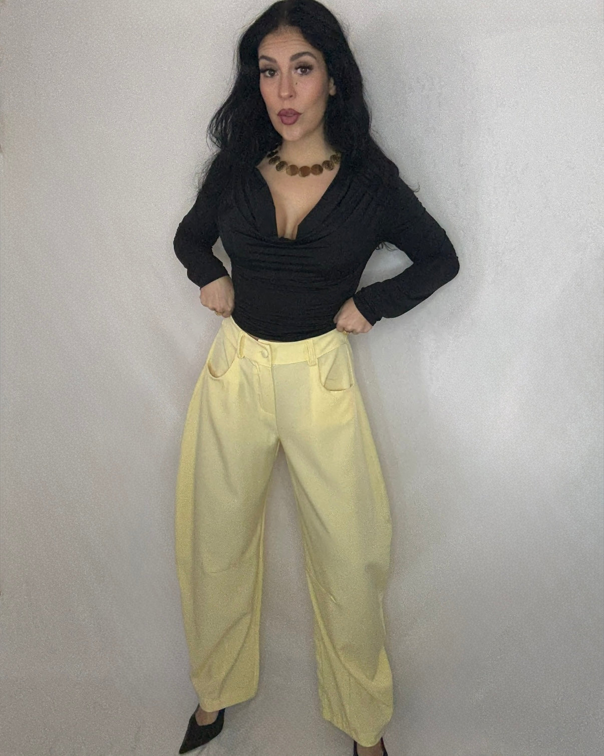 Pantalón traje Balloon amarillo