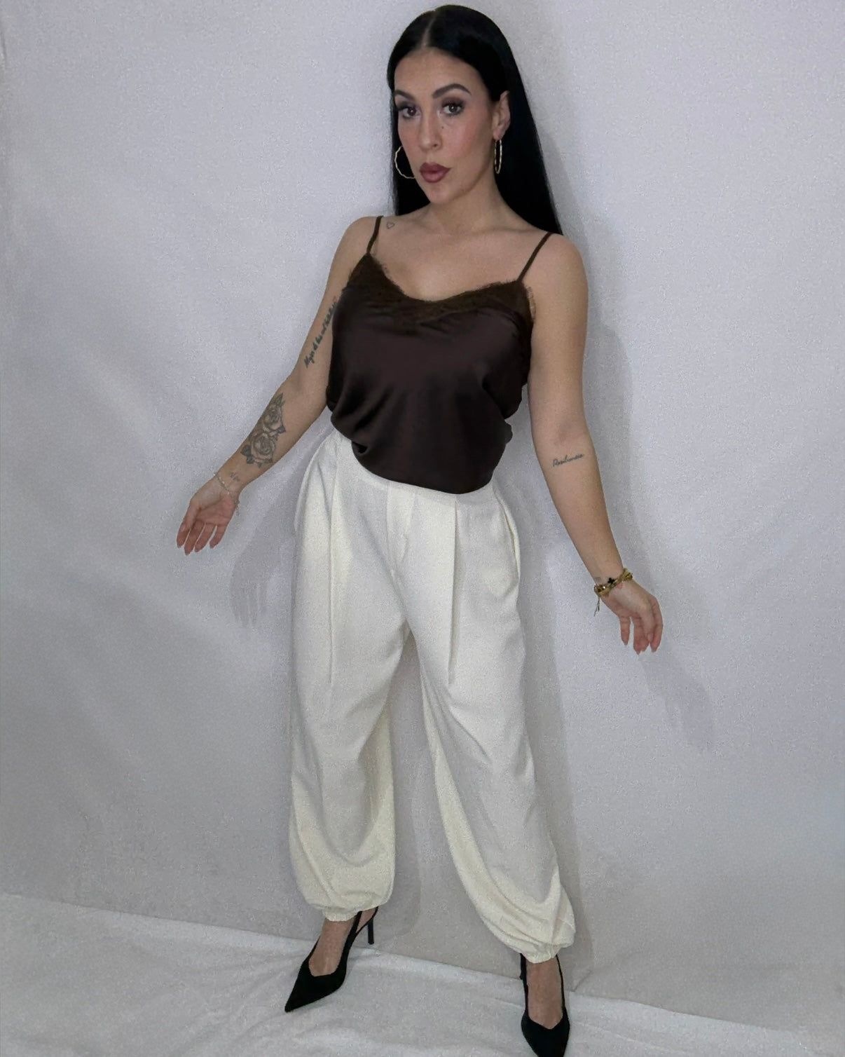 Pantalón Balloon blanco roto