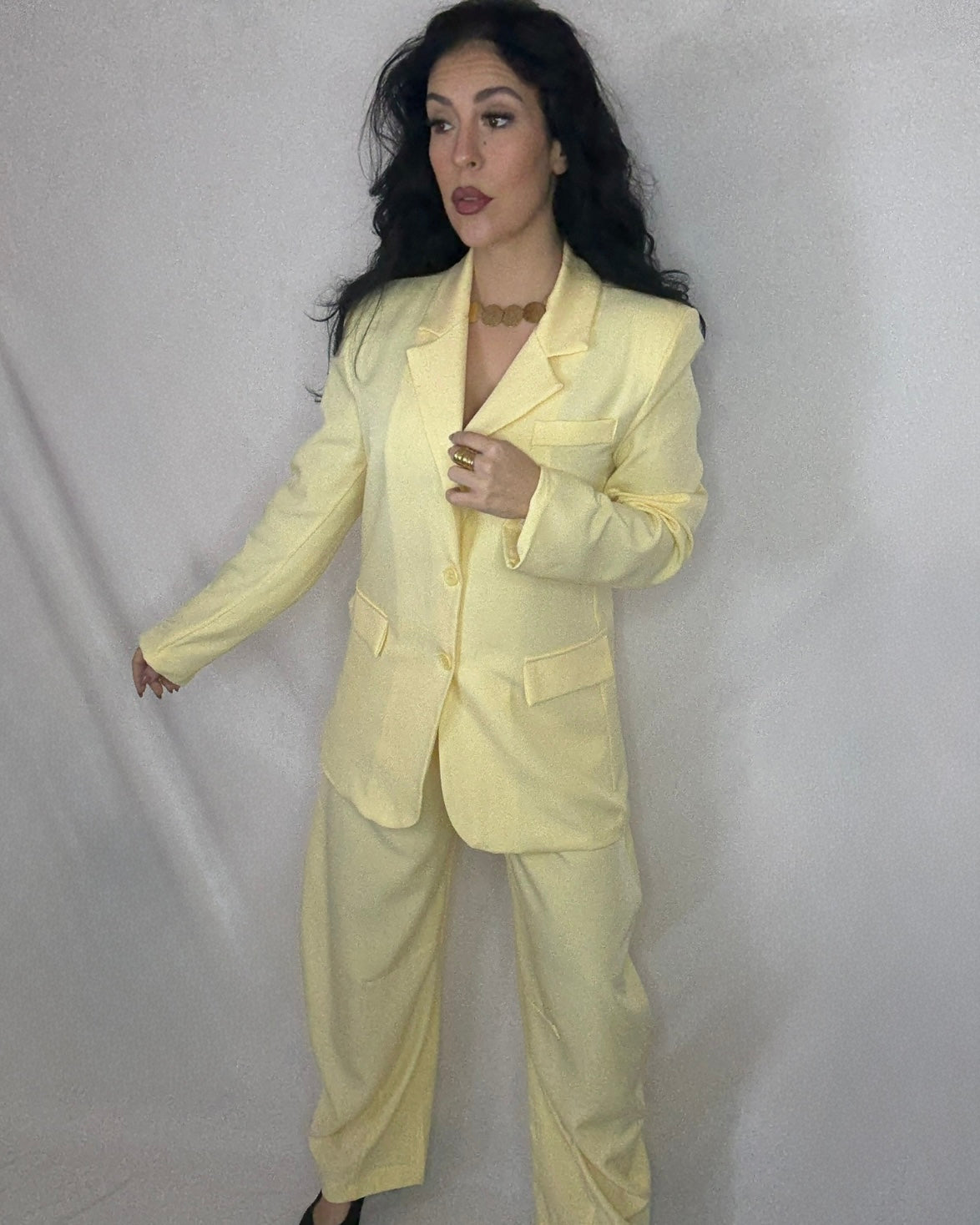 Pantalón traje Balloon amarillo