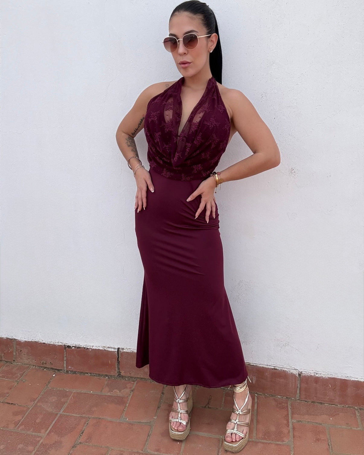 Vestido Samanta Burdeos