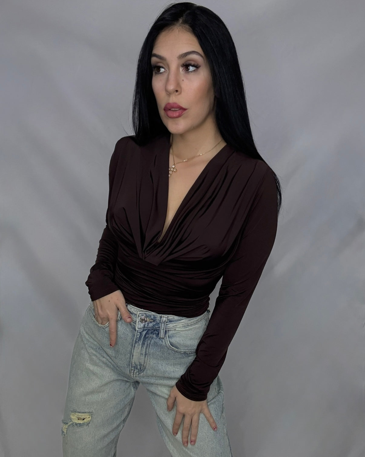 Top licra María marrón