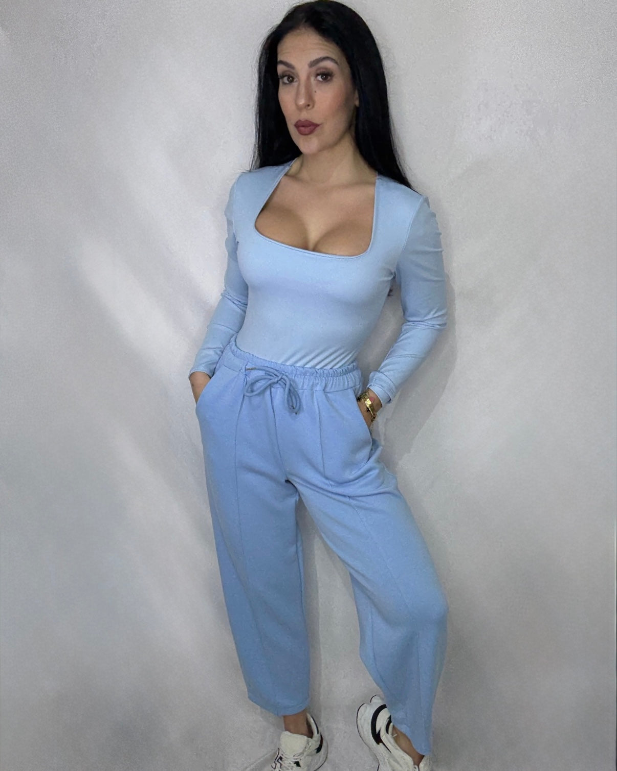 Pantalón felpa Balloon azul