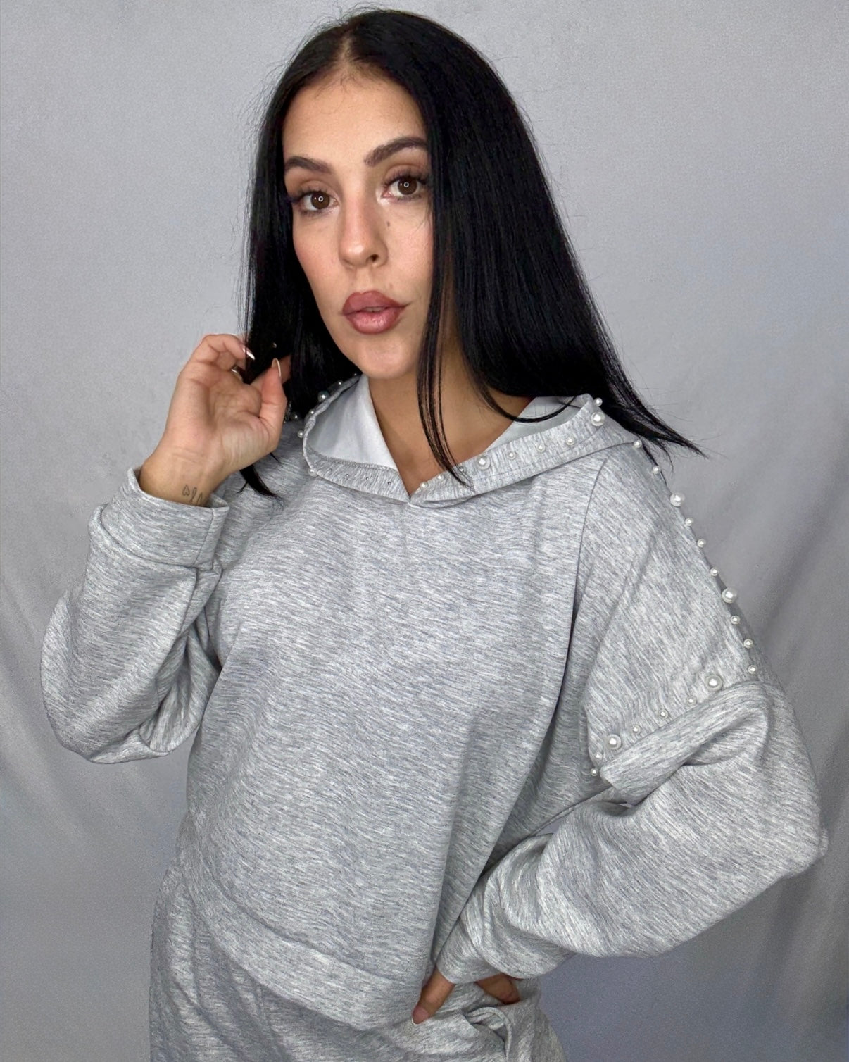 Sudadera perla gris