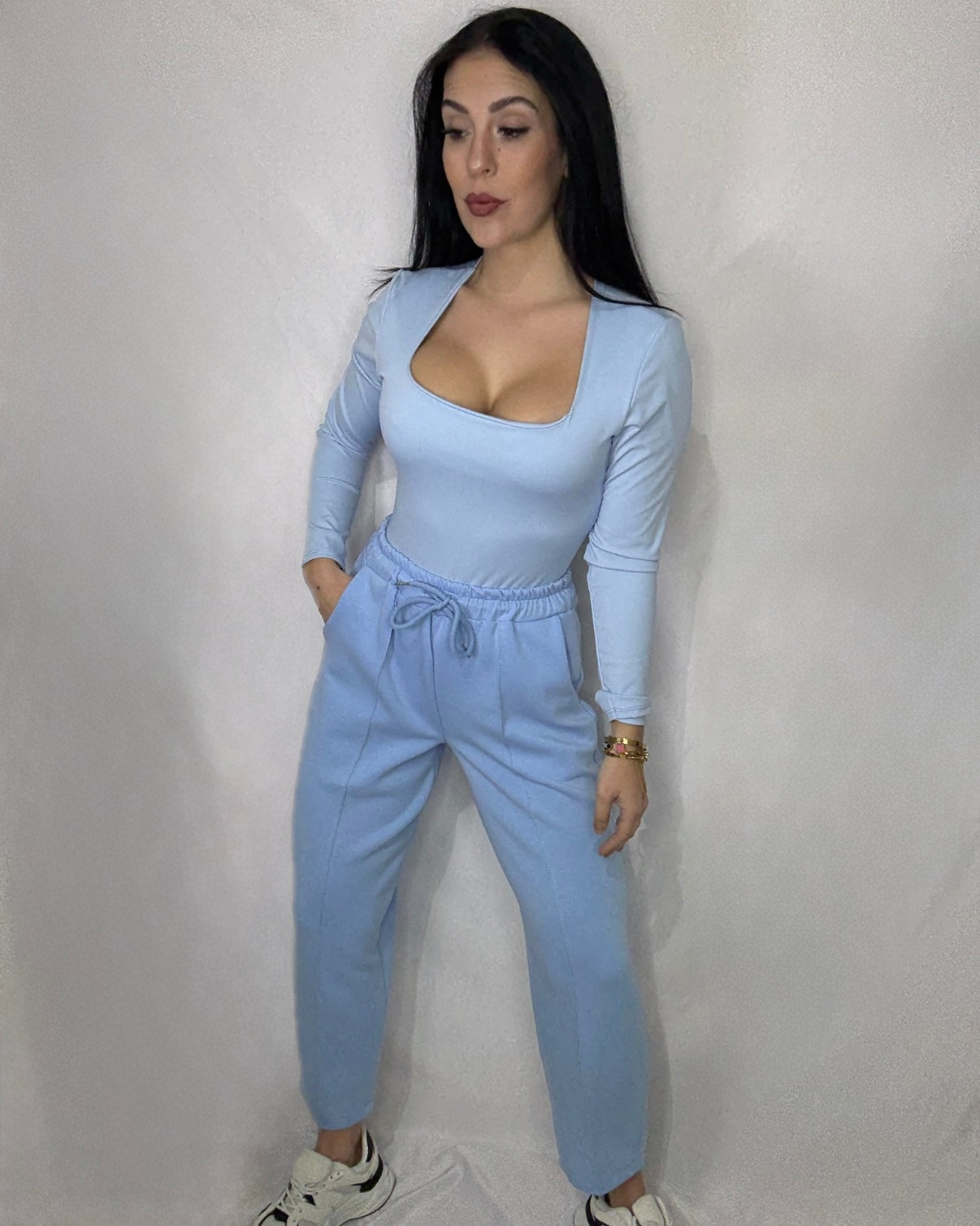 Pantalón felpa Balloon azul