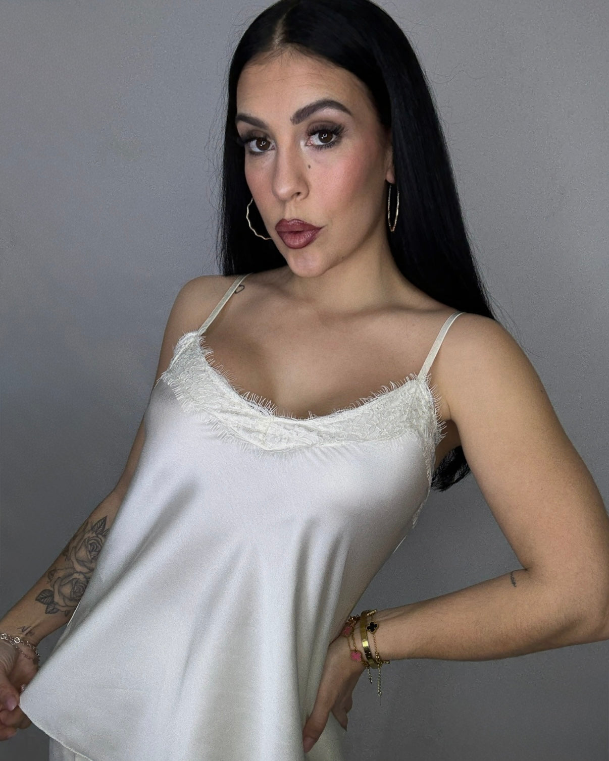 Blusa lencera blanco roto