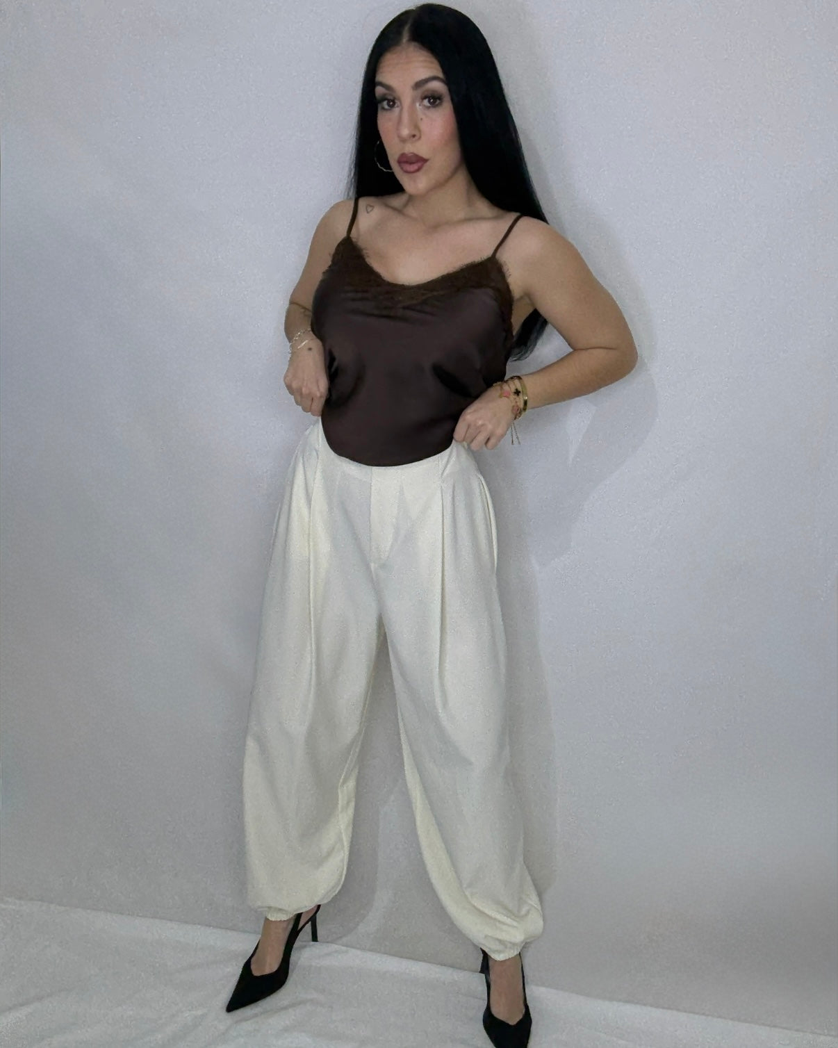 Pantalón Balloon blanco roto