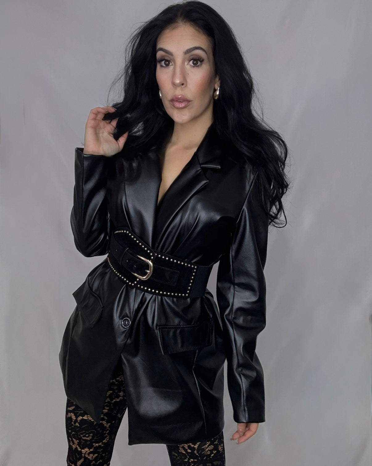 Blazer polipiel negra