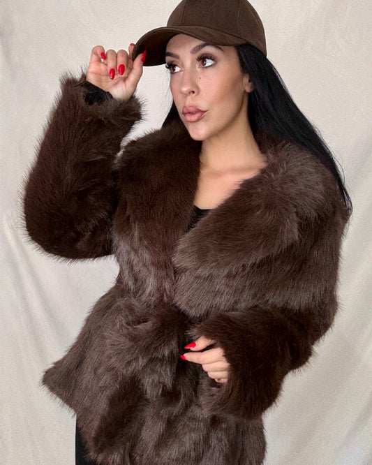 Gorra antelina marrón chocolate