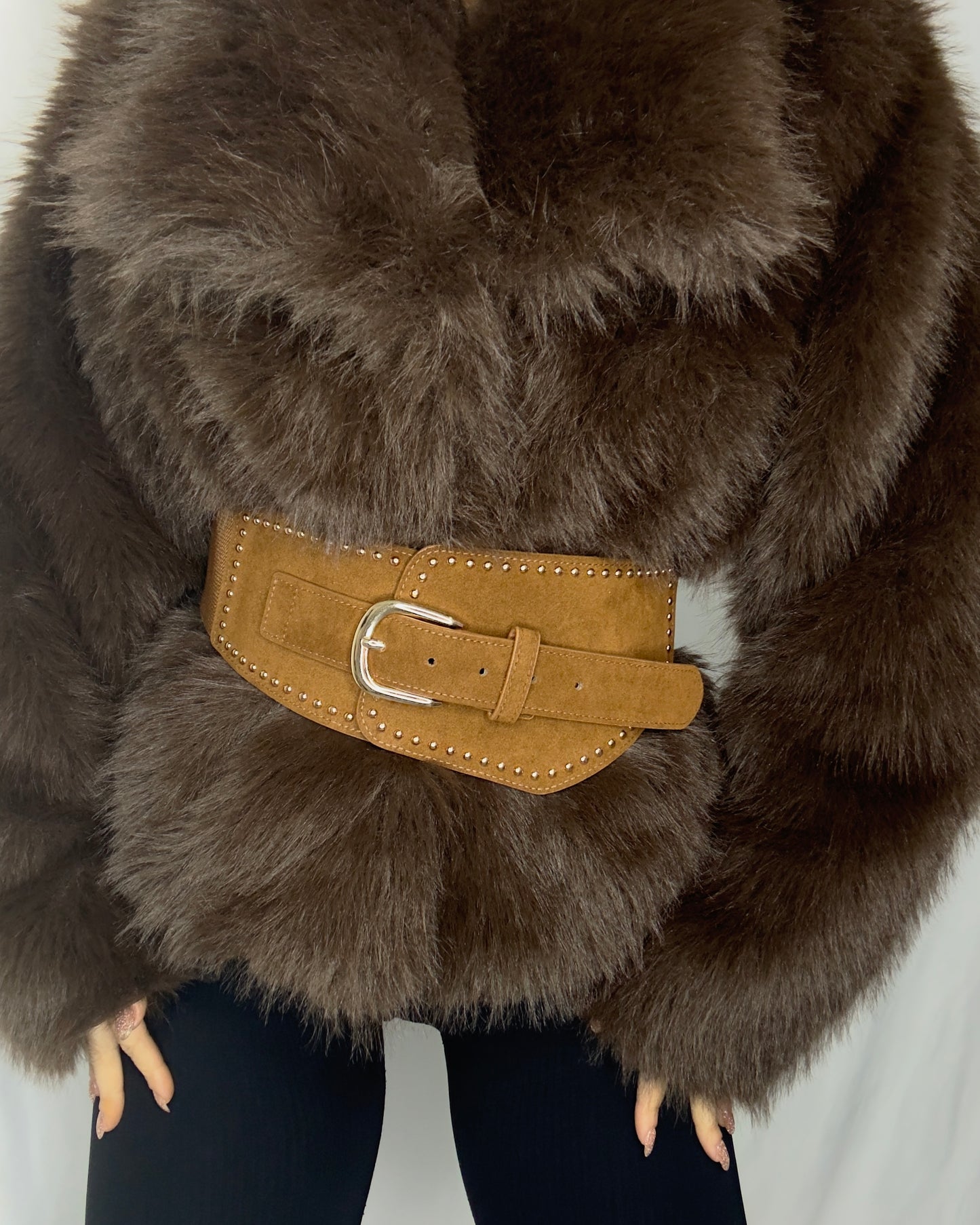 Maxi Cinturón antelina marrón