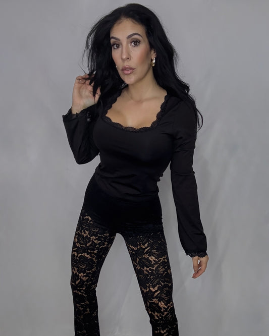 Pantalón encaje negro