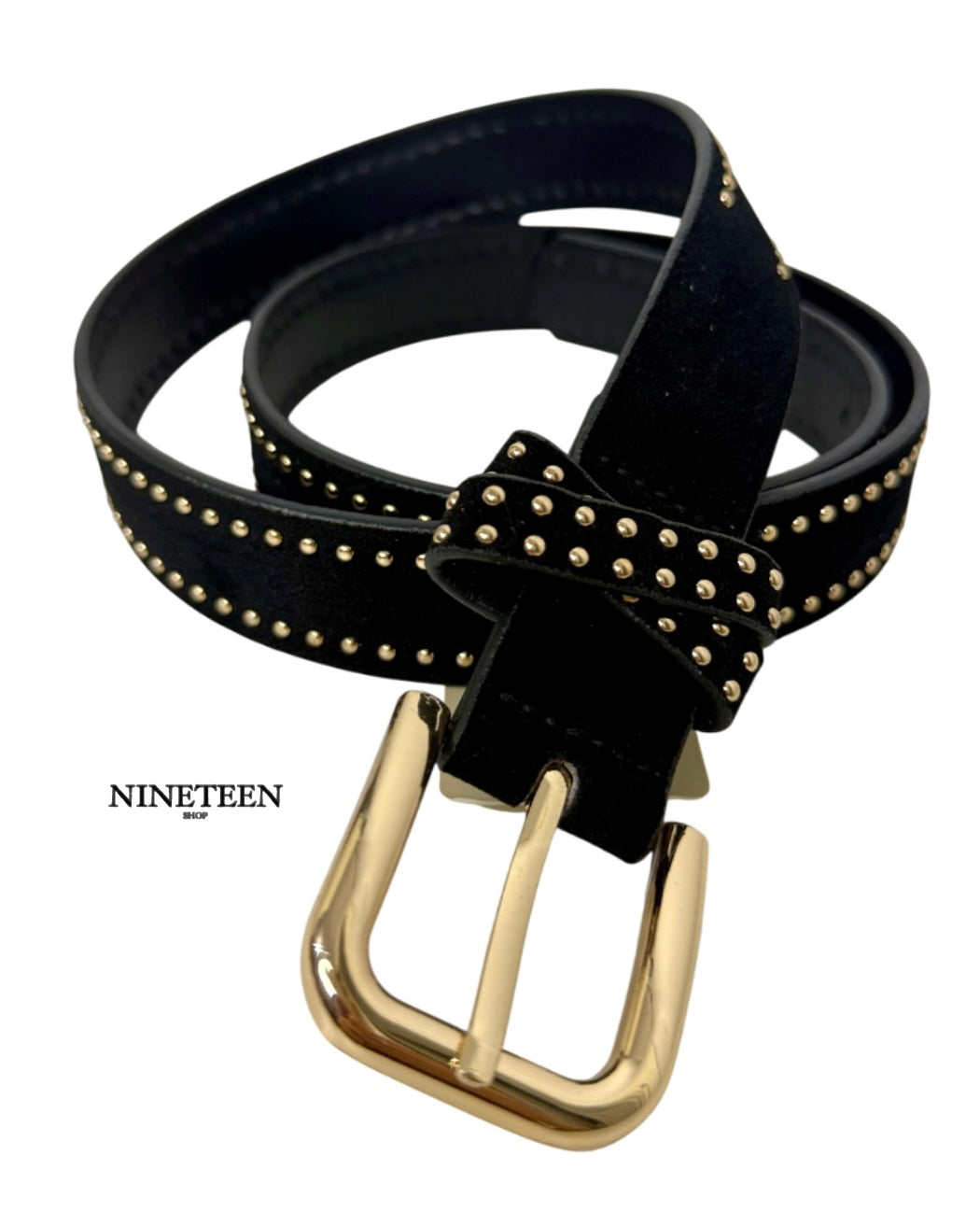 Cinturón tachuelas antelina negro