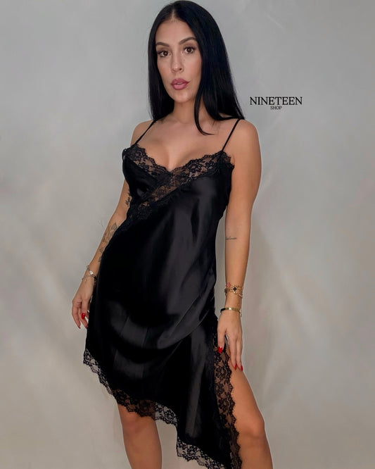 Vestido lencero negro