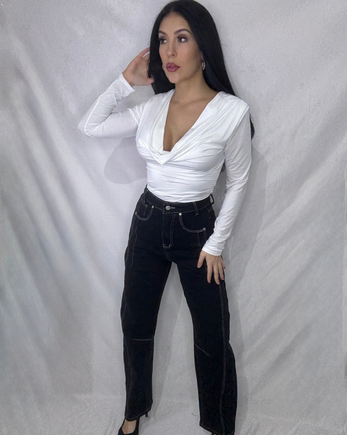 Jeans costuras negro