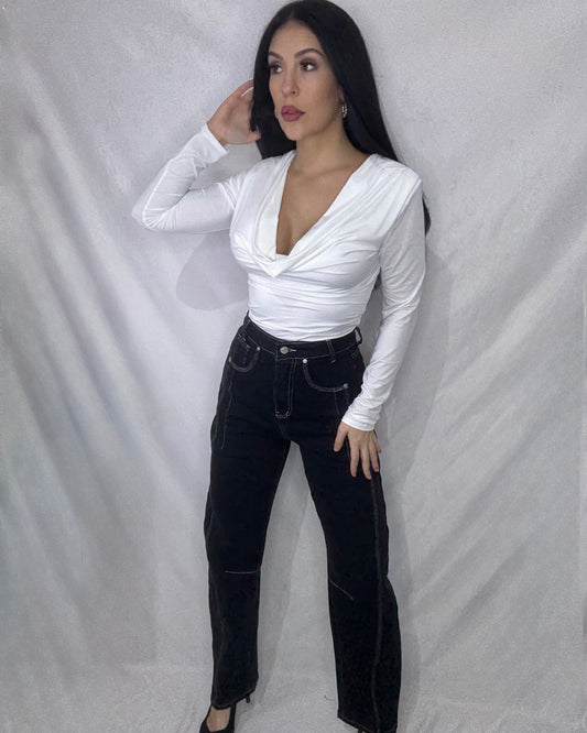 Jeans costuras negro