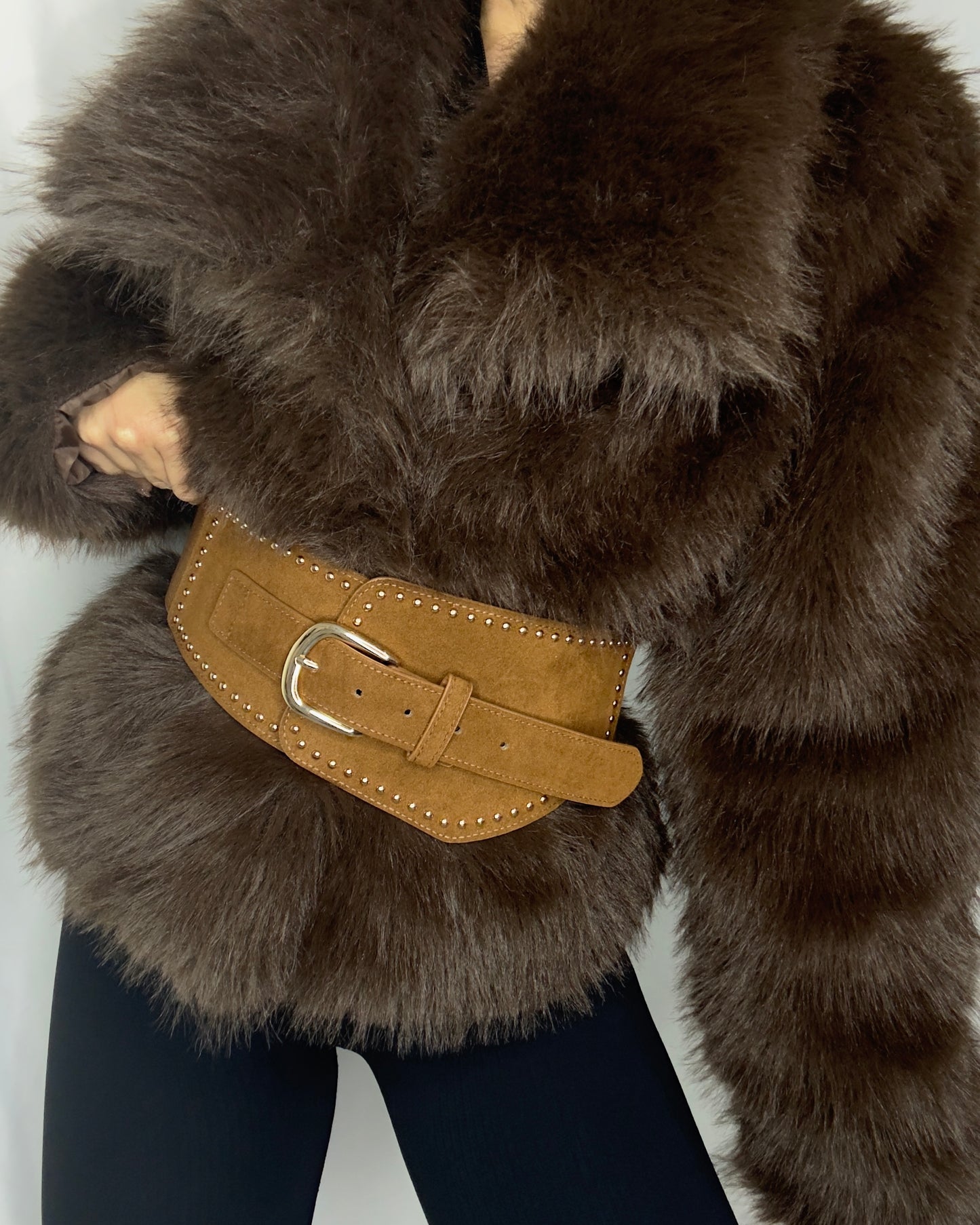 Maxi Cinturón antelina marrón