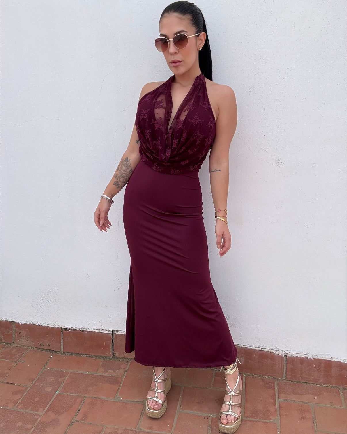 Vestido Samanta Burdeos