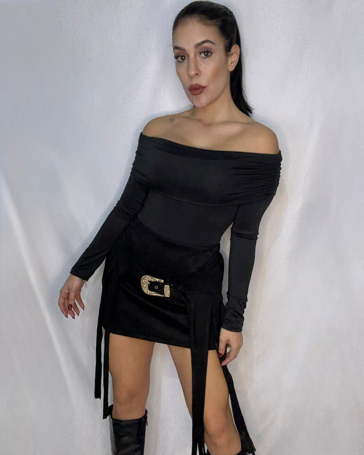 Falda antelina Sonia negra