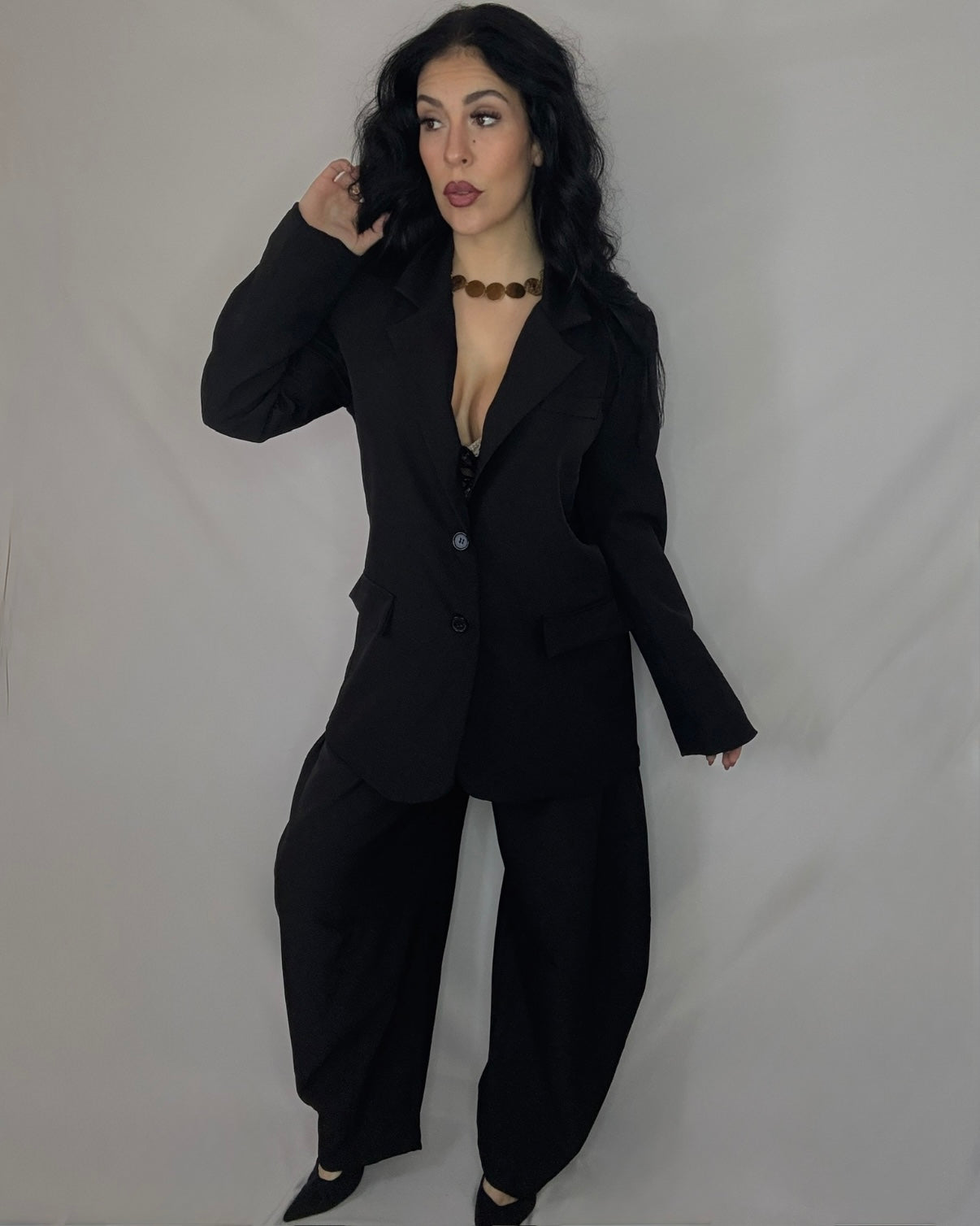 Traje bombacho negro