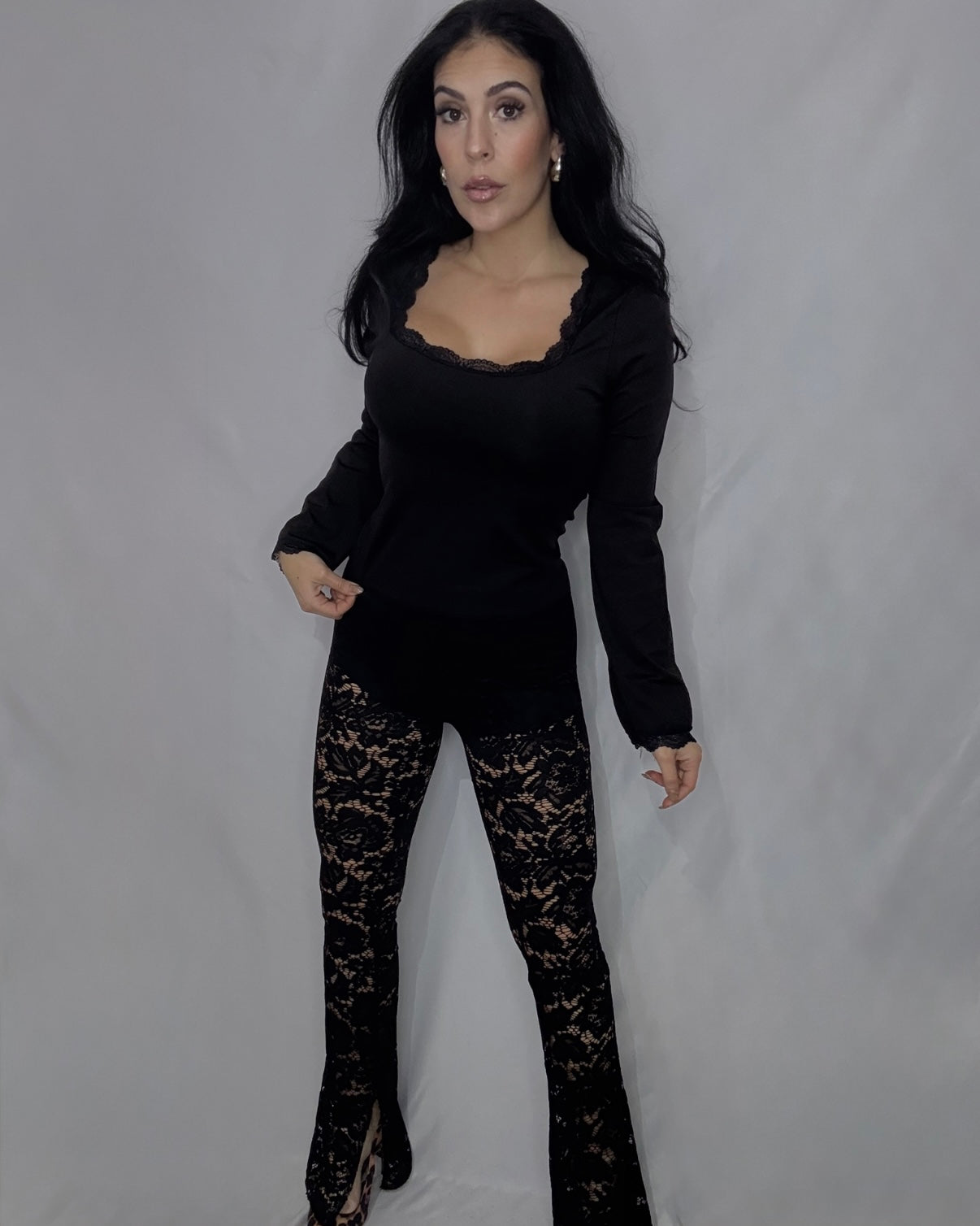 Pantalón encaje negro