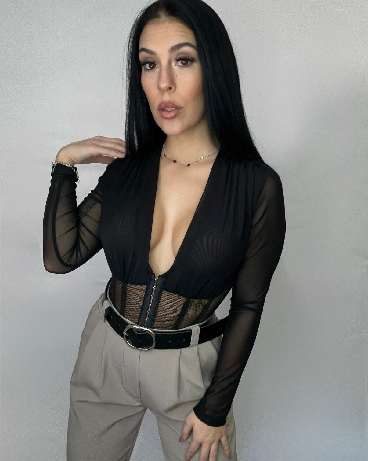 Body corsé María negro