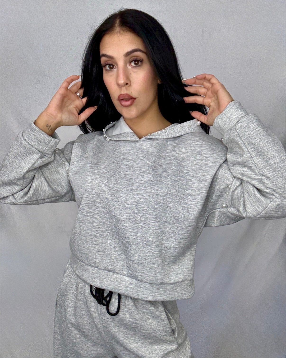 Sudadera perla gris