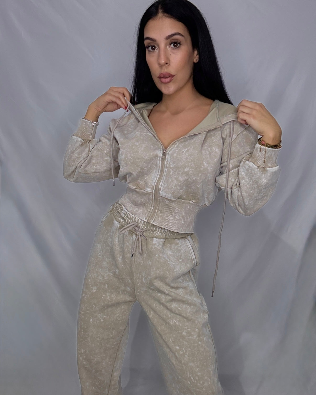 Chándal desgastado beige