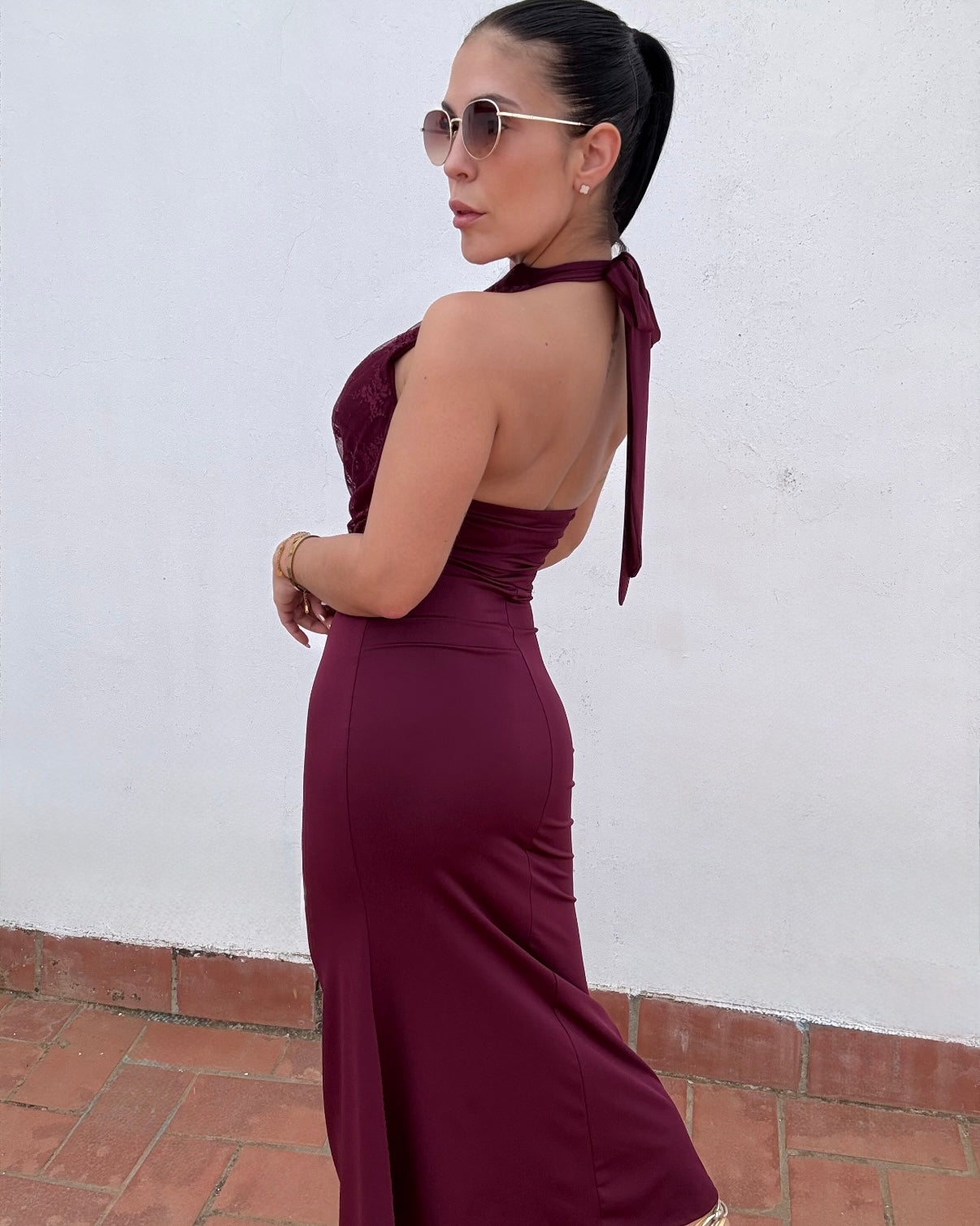 Vestido Samanta Burdeos