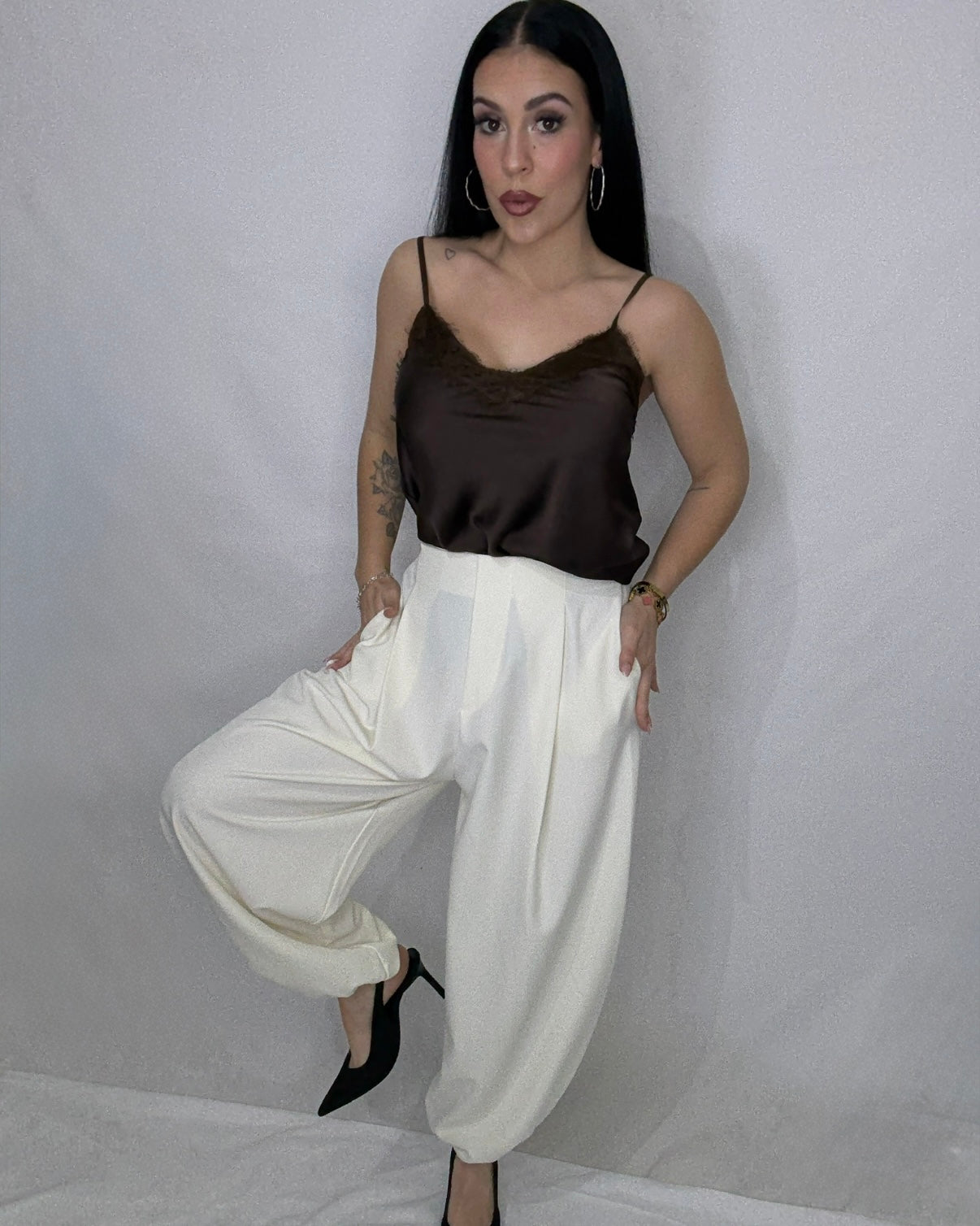 Pantalón Balloon blanco roto